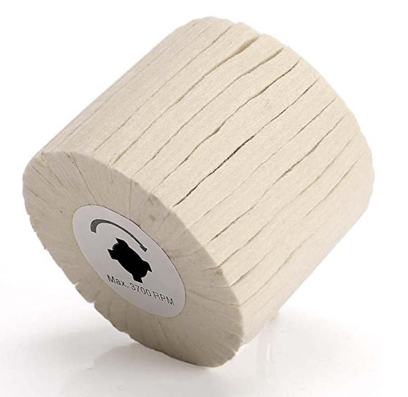 4 Inch Wool Striping Wire Drawing Finishing Roda Poles Alat Putar Roda Penggosok Abrasive Untuk Poles Permukaan